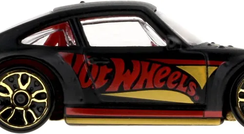 Vista 3 de Hot Wheels - Vehículo coleccionable fundido a presión, edición 55 aniversario, negro y dorado, inspirado en el auto deportivo Porsche 993 GT2 ~ 4/6