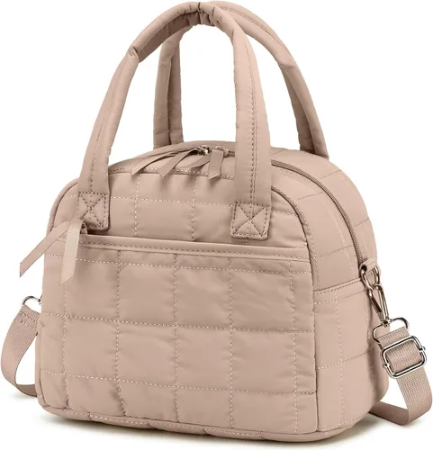 Vista 27 de LEDAOU Lonchera para Mujeres, Bolsa de Almuerzo Acolchada con Relleno Puffer, con Correa Ajustable, Aislada, Reutilizable, para el Trabajo, Escuela