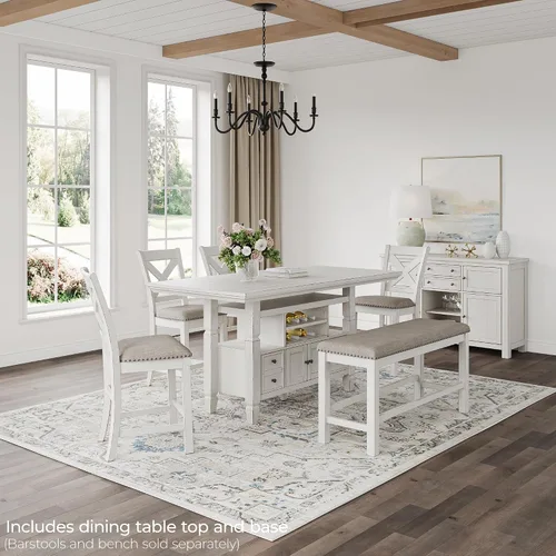 Vista 6 de Signature Design By Ashley Robbinsdale - Mesa de comedor de 72 pulgadas de altura de mostrador con almacenamiento de isla de cocina, sólidos