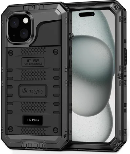Vista 11 de Beasyjoy Funda de Metal para iPhone SE 2022/2020/8/7, Funda Impermeable Resistente con Protector de Pantalla, Protección de Cuerpo Completo Grado
