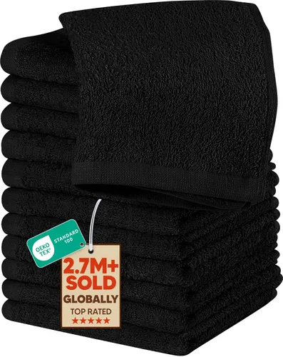 Vista 22 de Utopia Towels Juego de 12 paños de algodón – 100% algodón hilado en anillo, paños de franela de alta calidad, altamente absorbentes y suaves al