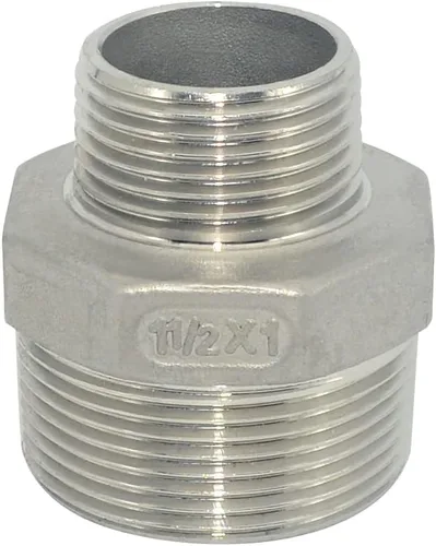 Vista 35 de 1/4" macho NPT a 1/8" hembra NPT hembra reductor/reductor buje de tubería, adaptador, buje hexagonal SS 304 de acero inoxidable