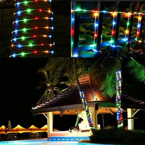 Vista 7 de Luces de cuerda LED de 50 pies y 360 LED para exteriores, luces de tubo conectables y flexibles con 8 modos, iluminación de cuerda LED impermeable