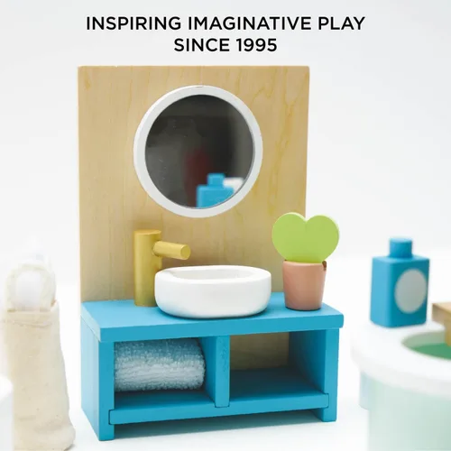 Vista 6 de Le Toy Van Dollhouse - Muebles para muñecas y Accesorios, Baño Sugar Plum