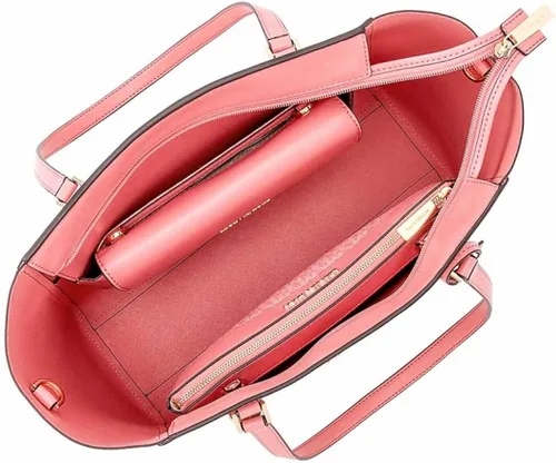 Vista 5 de Michael Kors Charlotte Bolso bandolera grande 3 en 1 de cuero