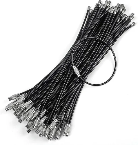 Vista 14 de Uniclife 4 Inch Wire Keychain Cable Heavy Duty Stainless Steel Key Ring
