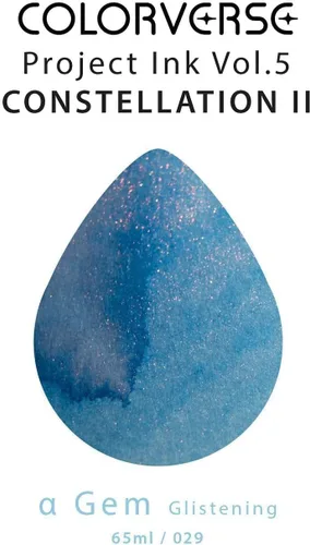 Vista 8 de Colorverse Botella de tinta para pluma estilográfica azul brillante α Gema 2.2 fl oz Brillo/purpurina A base de tinte Serie Proyecto