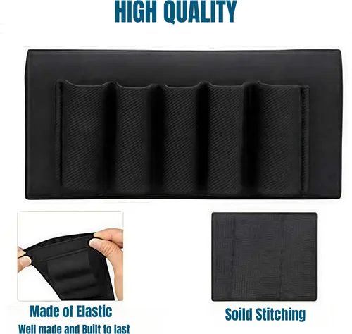Vista 6 de ACEXIER Rifle Caza Táctico Escopeta Bolsas 5 Cartuchos A Tope Stock Shell Holder Bolsa de Portador de Tela Elástica