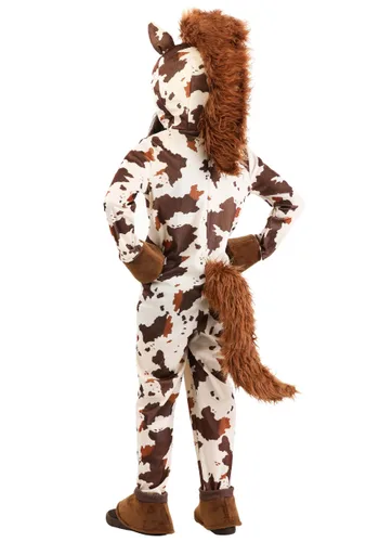Vista 2 de Disfraz Deluxe de Caballo Marrón Manchado para Niños Multicolor