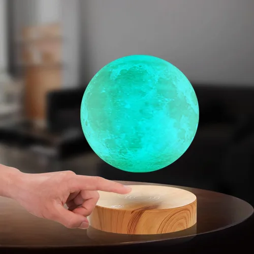 Vista 2 de Lámpara de luna levitante, 16 colores y 20 modos, lámpara de luna flotante magnética, luz nocturna, regalos únicos de Navidad para padres, madres