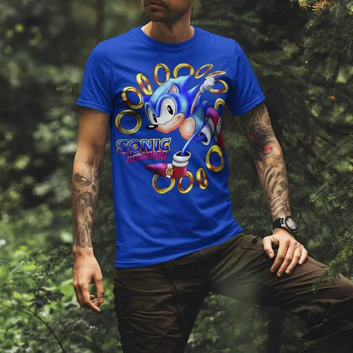 Vista 2 de SEGA Sonic The Hedgehog - Camiseta oficial para hombre The Fastest Thing Alive