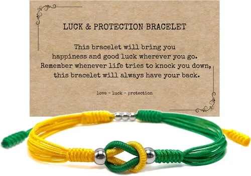 Vista 15 de LAMIBEE Infinity Surfer - Pulsera de la amistad con amor y amistad con color multicolor, cuerda de protección de nudo tibetano de la suerte tejida