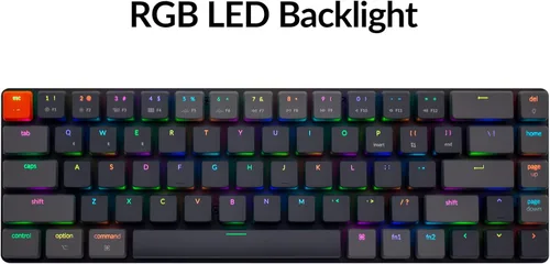 Vista 8 de Keychron K7 - Teclado mecánico ultra delgado con 65% de diseño 68 teclas inalámbrico Bluetoothcon cable, intercambiable en caliente con interruptor