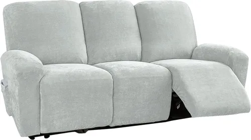 Vista 23 de vctops 4 fundas elásticas de felpilla de lujo para sillas reclinables, protector suave de muebles con parte inferior elástica para niños, gatos, Azul
