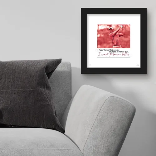 Vista 3 de Trends International Gallery Pops Tiger Woods - Arte de pared con frase Become Better, versión enmarcada negra, 12 x 12 pulgadas