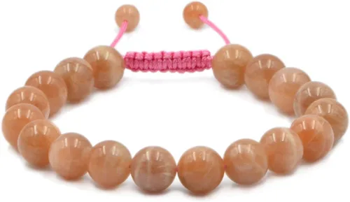Vista 26 de AD Beads - Pulseras de gemas naturales de 0.39 pulgadas, cristales de sanación, macramé ajustable de 7 a 9 pulgadas