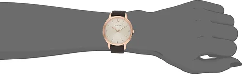 Vista 4 de Bulova Reloj de cuarzo marrón con pantalla analógica de diamantes 97P122 para mujer, Reloj de cuarzo
