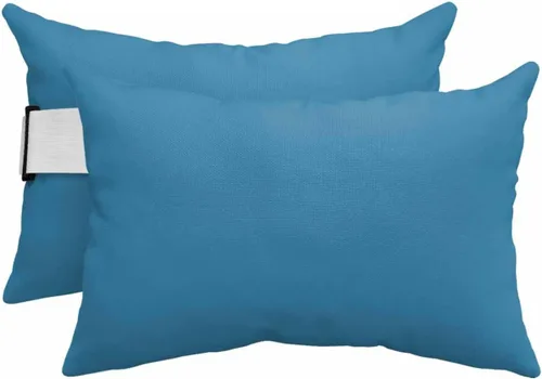 Vista 19 de Almohada para silla de playa para exteriores, color azul, para tumbona, almohada reclinable impermeable con banda elástica e insertos de almohada