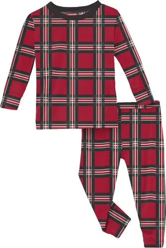 Vista 148 de KicKee Pants Conjunto de pijama de manga larga con estampado de piezas