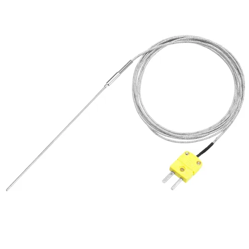 Vista 22 de MECCANIXITY Sonda de sensor de temperatura tipo K con termopar y enchufe, sonda de temperatura del medidor -50 a 1100°C (-58 a 2012°F), acero