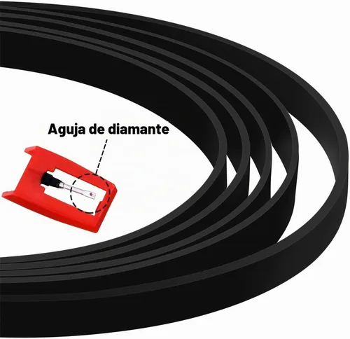 Vista 3 de 5 piezas de correa para tocadiscos con 5 piezas de aguja para tocadiscos, reemplazo de diferentes especificaciones, correa de goma para grabadora