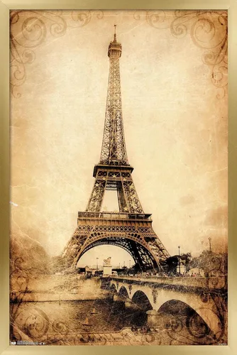 Vista 18 de Trends International The Eiffel Tower - Póster de pared rústico, 14.725 x 22.375 pulgadas, versión enmarcada de madera de granero
