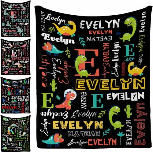 Vista 16 de Manta personalizada, 20 colores para niño y niña, manta con nombre personalizado para niños y adultos, manta de Navidad para niños y niñas