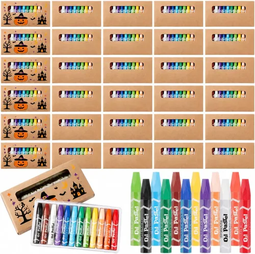 Vista 8 de Ctosree 10 paquetes de pasteles al óleo a granel, 12 colores lavables Marrón