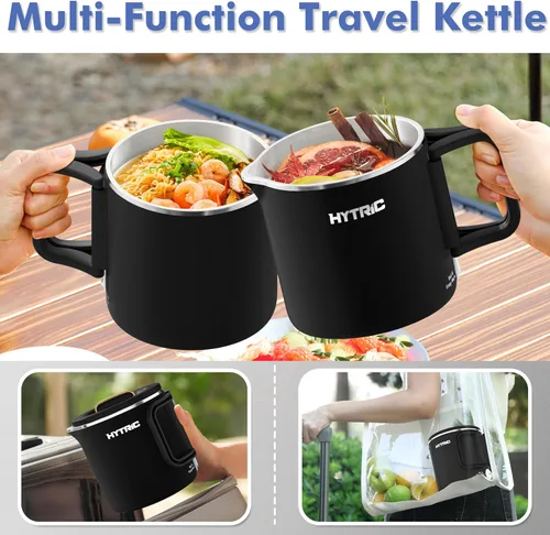 Vista 7 de HYTRIC Hervidor Eléctrico de Viaje, Hervidor Pequeño Plegable de 650ML, Hervidor de Agua Portátil con Control de Energía Dual, Hervidor de Acero
