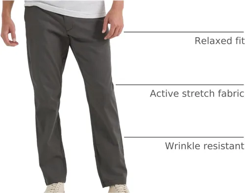 Vista 28 de Lee Pantalón cónico relajado con frente plano Extreme Motion para hombre