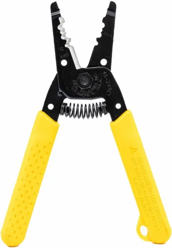 Vista 3 de IDEAL Electrical 45-249 12/2 NM T-Stripper - 2/12 AWG, pelacables con agujeros de bucle, nariz de alicate, apertura automática con resorte