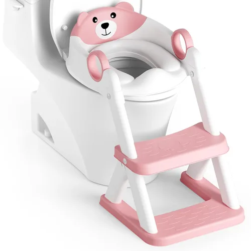 Vista 23 de Asiento de Entrenamiento de Baño, Asiento de Inodoro Mejorado para Niños y Niñas, Asiento de Entrenamiento de Baño 2 en 1 para Niños, Asiento