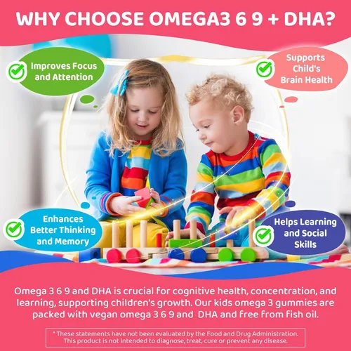 Vista 8 de Gotas líquidas de glicinato de magnesio para niños y gomitas Omega 3