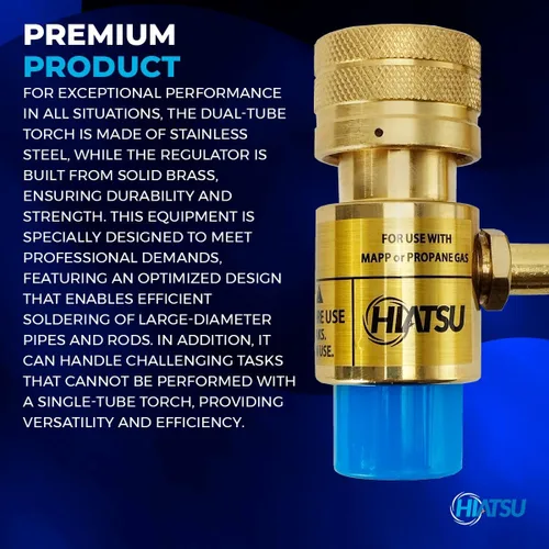 Vista 7 de HIATSU Cabezal de soplete turbo de doble llama – Cabezal de antorcha de propano resistente de alto rendimiento para soldar y soldar – Cabezal