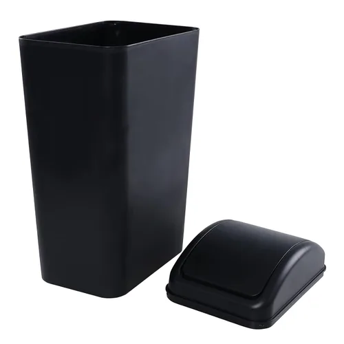 Vista 6 de Cubo de basura negro de 14 litros/3.5 galones, cubo de basura delgado para espacios estrechos, F