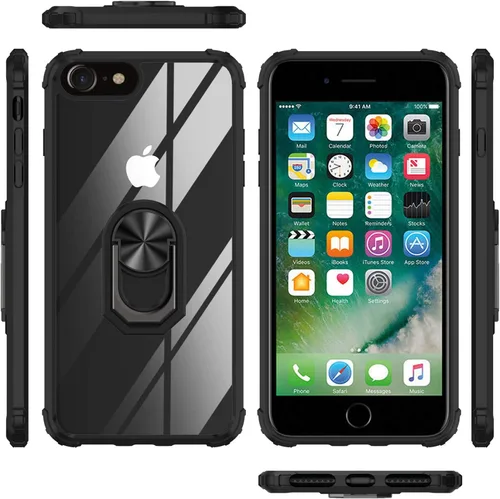 Vista 8 de Funda transparente con función atril para iPhone SE 2022/2020 (3ª/2ª generación SE3/SE2) y iPhone 8/7, funda delgada de protección contra caídas
