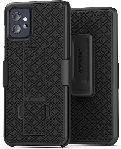 Vista 8 de Encased Funda de cinturón para Moto G Power 5G (modelo 2023) Funda delgada con clip para funda de teléfono (negro)