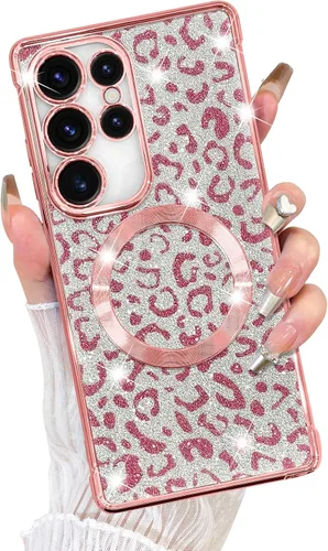 Vista 34 de Fiyart Diseñado para iPhone 16 Pro Max, Funda Compatible con MagSafe, Estampado de Guepardo, Placa de Protección de Cámara, Magnético, Brillante