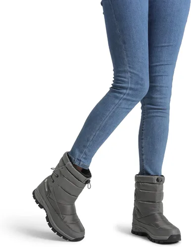 Vista 5 de DREAM PAIRS Botas de nieve de invierno para mujer, impermeables, ligeras, cálidas, a media pantorrilla