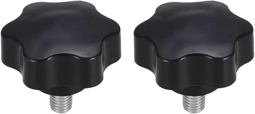 Vista 12 de uxcell Pomo de tornillo de sujeción, 1.890 in de diámetro con forma hexagonal de ciruela, perilla de estrella M8 x 0.787 in, rosca macho, 2