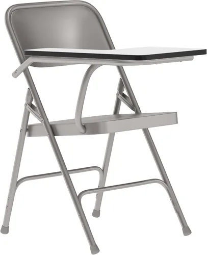 Vista 3 de EMMA + OLIVER Silla plegable de acero prémium con brazo para tableta para diestros