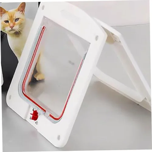 Vista 9 de HEMOTON 2 puertas controlables con solapa para gatos para un fácil acceso, portal para gatos, duradera, fácil de instalar, puerta para mascotas