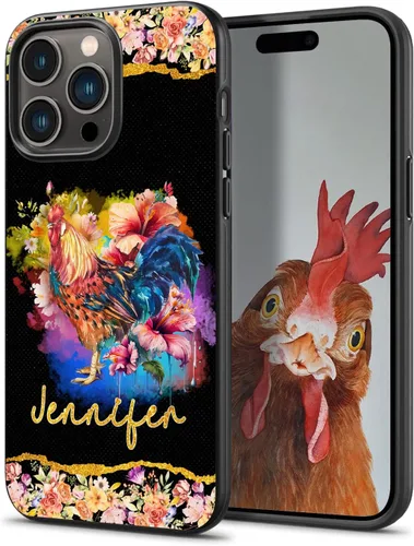 Vista 6 de Regalos personalizados para amantes del pollo, diseño de girasol, granja, pollo, funda de teléfono personalizada para iPhone 17 16 15 14 13 12 11