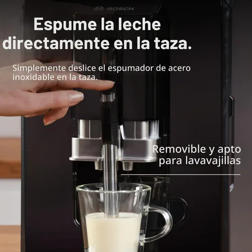 Vista 6 de Bosch 300 Series Máquina de café espresso totalmente automática con molinillo y varita de vapor Touch Control Panel, Large Bean Capacity - Easy