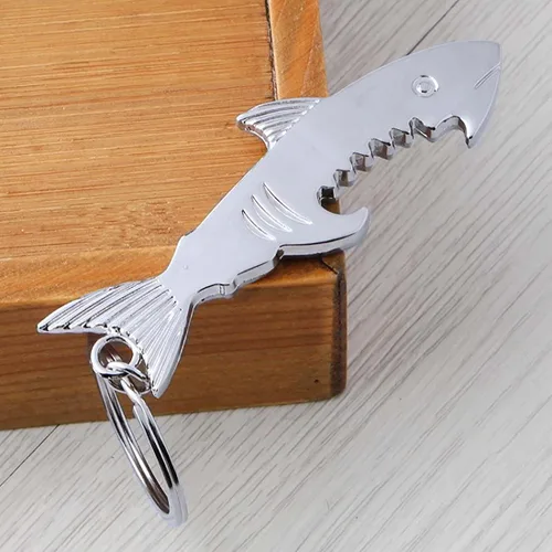 Vista 4 de Abrebotellas con forma de tiburón, llavero multifunción, abrebotellas de pescado