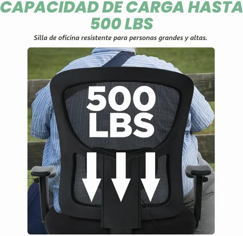 Vista 2 de PayLessHere Silla de oficina grande y alta de malla de 500 libras, silla ergonómica de escritorio ejecutiva, silla giratoria para computadora