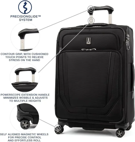 Vista 2 de Travelpro Crew Versapack - Maleta giratoria extensible Softside, Negro azabache), 407186501