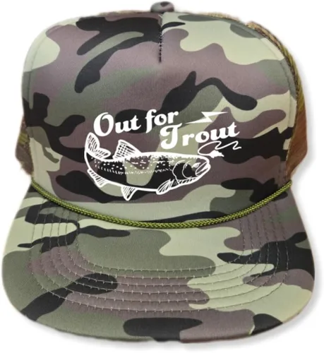 Vista 25 de ThatsRad Out for Trout Camionero Camuflaje Sombrero Visera Cuerda Snapback Camo Pesca Mosca