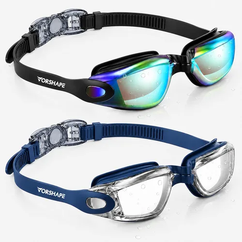 Vista 27 de Gafas de natación: paquete de 2 gafas de natación antivaho, sin fugas, protección UV, para adultos, hombres, mujeres, jóvenes
