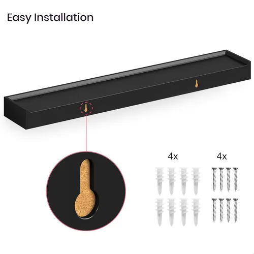 Vista 8 de Ballucci Estantes flotantes modernos de 24 pulgadas, juego de 2 repisas de madera para montaje en pared de guardería, sala de estar, baño, cocina